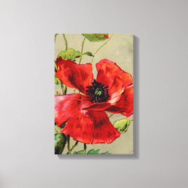Papier à toile étirée vintage Rouge (Recto)