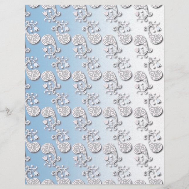 Papier Abstrait Bébé bleu et rose Pastel Floral (Devant)