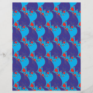 Papier Abstrait moderne BLUE et rouge Rainbow gouttes mot