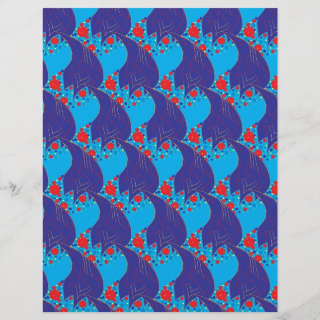Papier Abstrait moderne BLUE et rouge Rainbow gouttes mot (Devant)