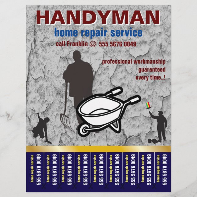 Papier Accueil Réparation Handyman Service Petite entrepr (Devant)