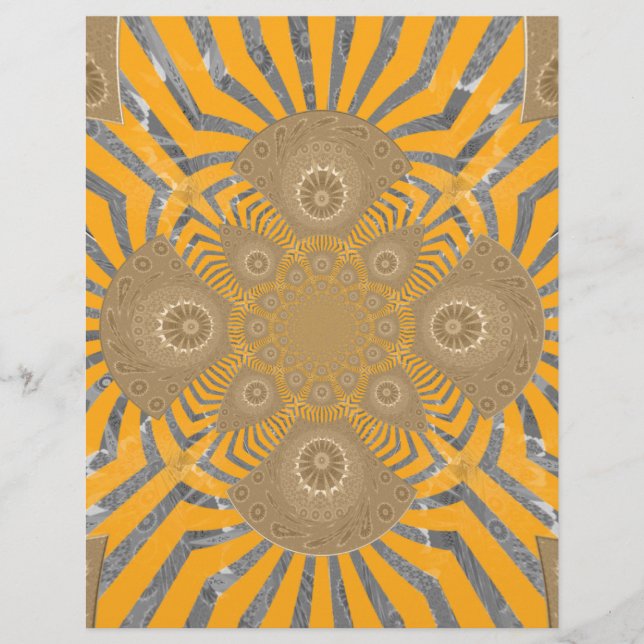 Papier Achempong African Zebra: Orange & Grey Radiance (Devant)