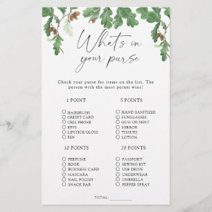 Papier Acorn tree - Qu'y a-t-il dans votre sac à main