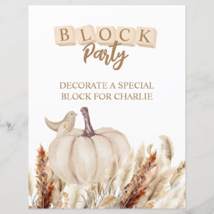 Papier Activité Baby shower d'automne du bloc