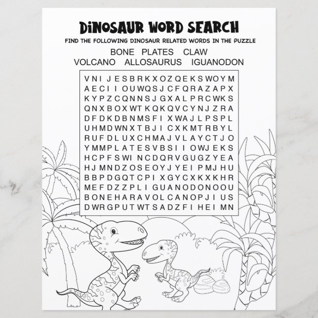 Papier Activités Enfants Amusants Dinosaure Puzzle Mot Re (Devant)