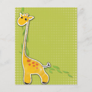 Papier adorable arrière - plan de la petite girafe