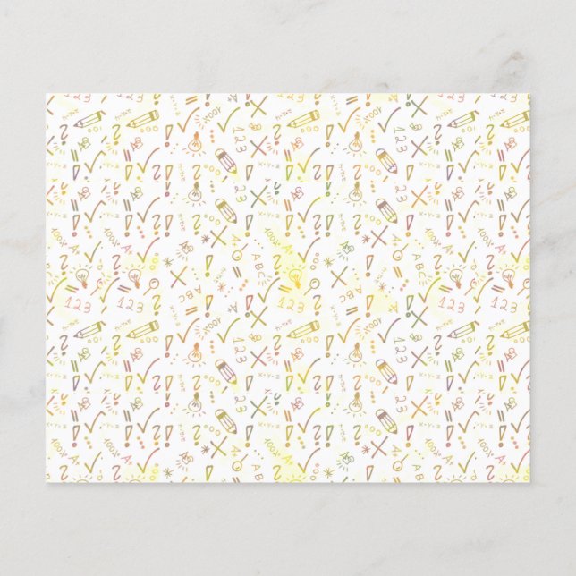 Papier Adorable Mignable Bienvenue Retour À Motifs Scolai (Dos)