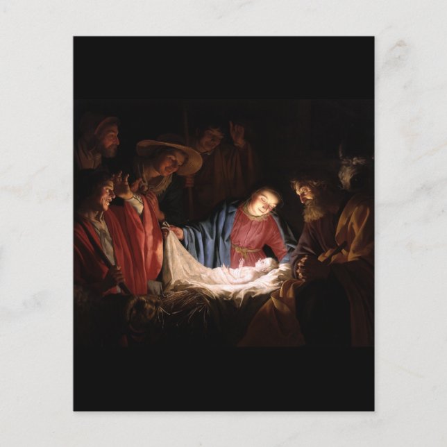 Papier Adoration des bergers par Gerard van Honthorst (Devant)