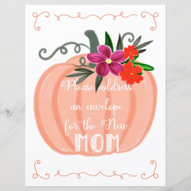 Papier Adresse d'une enveloppe d'un petit Citrouille (Devant)