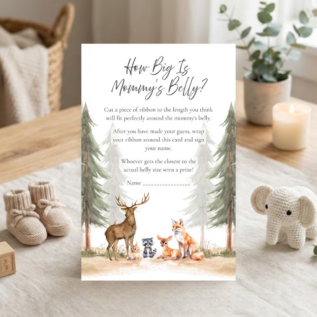 Papier Adventure Begin Woodland Shower How Big Is Game (Let the Adventure Begin Woodland Animals Baby Shower How Big is Mommy's Belly Game)