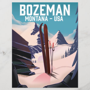 Papier Affiche de ski Bozeman Montana