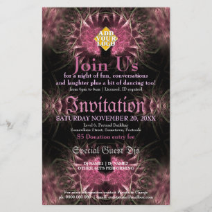 Papier Affiche d'événement d'invitation fractale luxurian