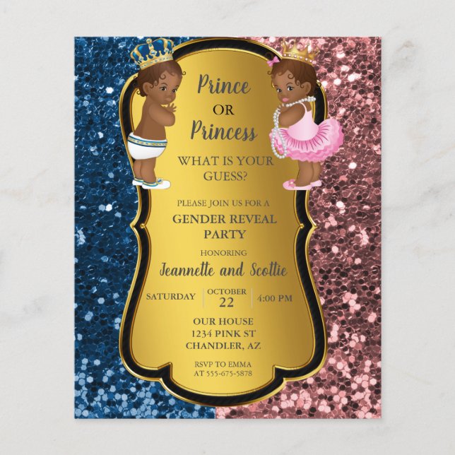 Papier African American Gender Reveillez Gold Parties sci (Devant)