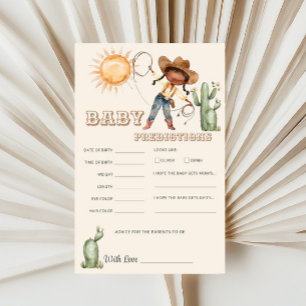 Papier Afro Cowgirl Western Ranch Prédictions jeu amusant