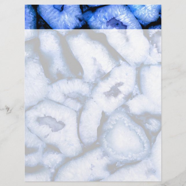 Papier Agate de quartz bleu, Geodes bleues, motif abstrai (Devant)