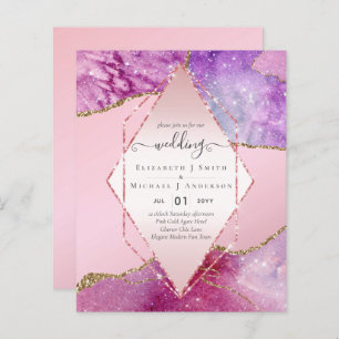 Papier AGATES Rosesparkles Invitations de mariage BUDGET