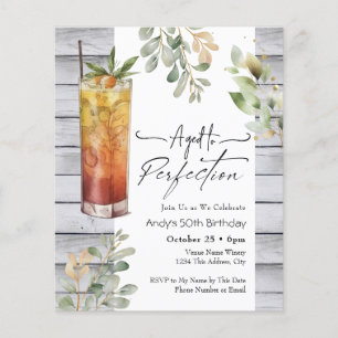 Papier Âgé à Perfection Floral 50e anniversaire Invitatio