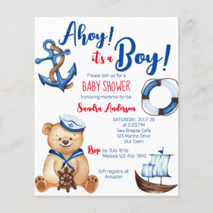 Papier Ahoy c'est un garçon en peluche ours budget baby s
