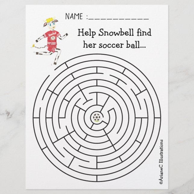 Papier Aidez Snowbell la vache à trouver son labyrinthe (Devant)