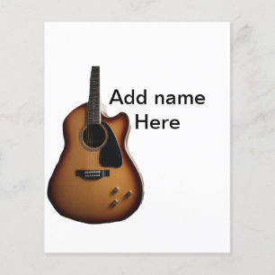 Papier Ajouter votre nom texte brun acoustique guitare éd