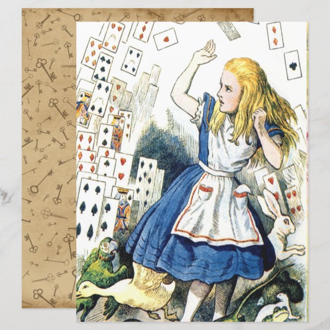Papier Alice au pays des merveilles Pont des Cartes, Papi (Devant / Derrière)