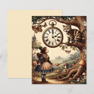 Papier Alice et Chat du Cheshire : Fantaisie Merveilleuse