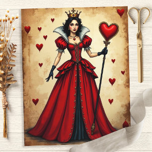 Papier Alice Queen of Hearts Hearts Scrapbook Paper