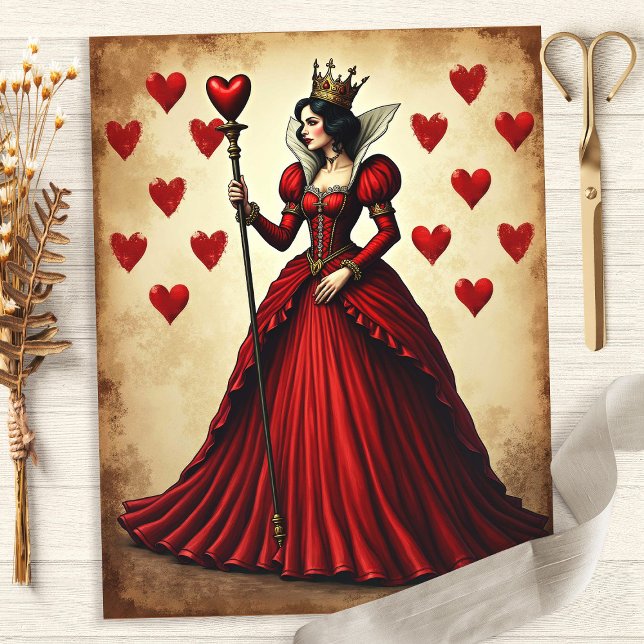Papier Alice Queen of Hearts Scepter Scrapbook Paper (Créateur téléchargé)