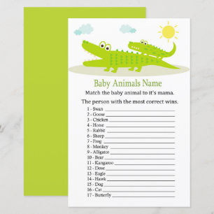Papier Alligator Baby Animaux Nom Jeu