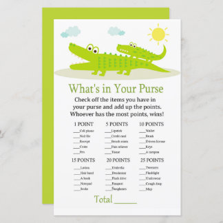 Papier Alligator Ce qui est dans votre baby shower de jeu