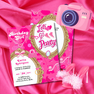 Papier Allons Fêter Accessoires de Poupée Rétro Rose Clai