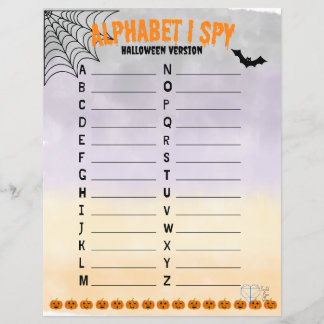 Papier Alphabet I Spy - Version Halloween