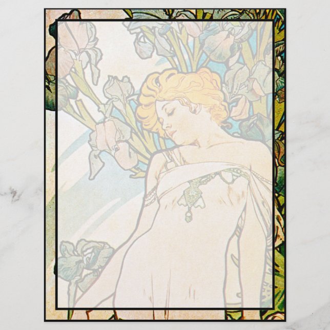 Papier Alphonse Mucha - Iris WB (Devant)