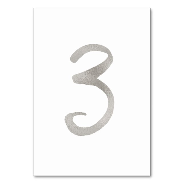 Papier alu chic numéro de table de mariage | Table (Dos)