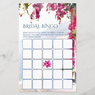 Papier Amalfi Côte Italienne nuptiale jeux de bingo