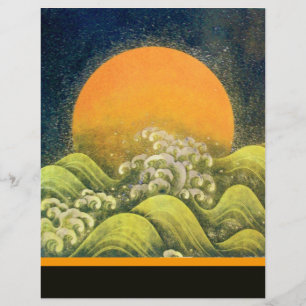 Papier AMATÉRASU, GODDESS SOLEIL, vert jaune noir