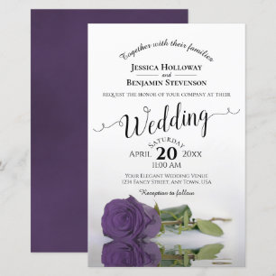 Papier Amethyst Purple Rose BUDGET Faire-part de mariage
