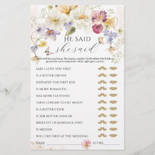 Papier Amour en fleur Fleur sauvage Rustic Bridal Jeu