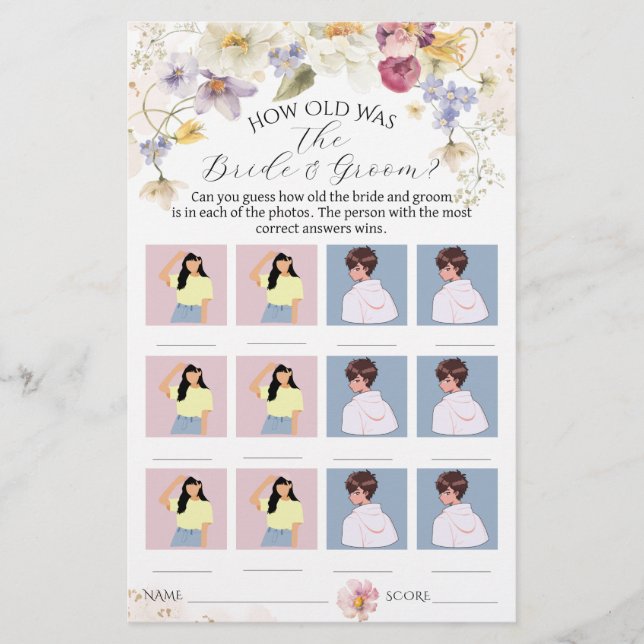 Papier Amour en fleur Fleur sauvage Rustic Bridal Jeu (Devant)