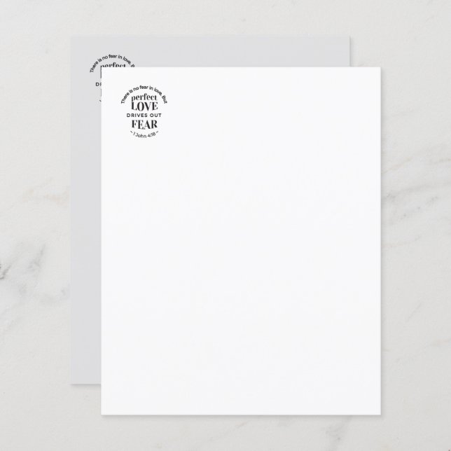 Papier Amour Éternel - 1 Jean 4:18 Citation Écriture Art (Devant / Derrière)