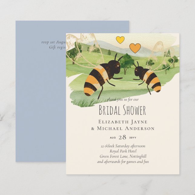 Papier Amoureux de la nature Mariage des abeilles (Devant / Derrière)