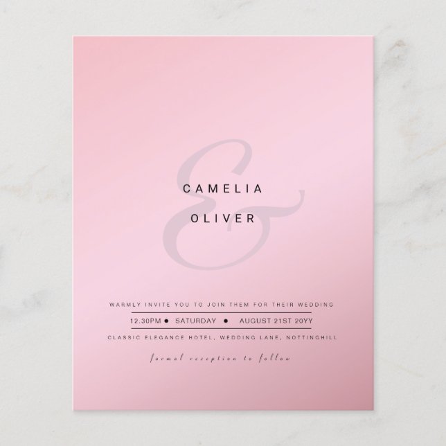 Papier Ampersand Mariage moderne Inviter QR Code RSVP (Devant)