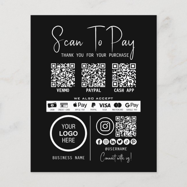 Papier Analyser Pour Payer Entreprise Qr Code Paiement Mo (Devant)