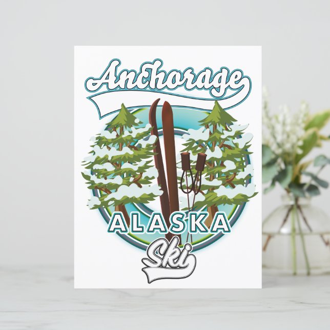 Papier Anchorage Alaska Ski logo (Debout devant)