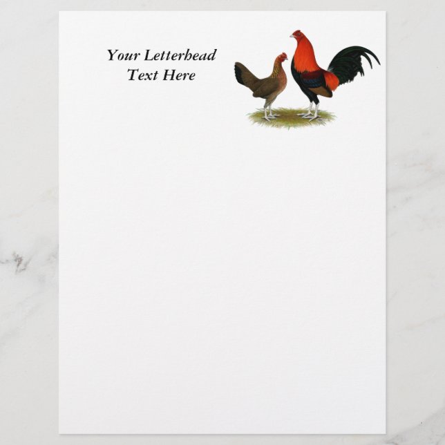 Papier Ancien jeu anglais Bantams : BB Red Pair (Devant)