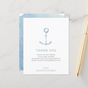 Papier Ancre budgétaire Merci du Baby shower nautique