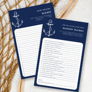 Papier Ancre nautique Double face Marine Baby shower Jeux