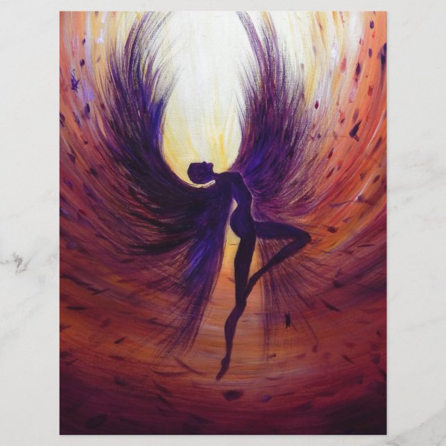 Papier Ange perdu - peinture contemporaine (Devant)