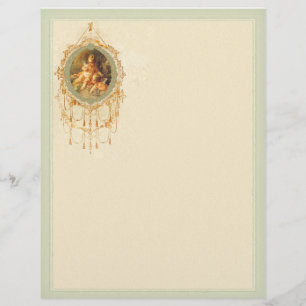 Papier Angel Cherub En-tête d'or orné