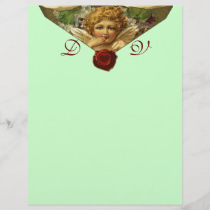 Papier ANGEL HEART SEAL SEL Monogramme vert
